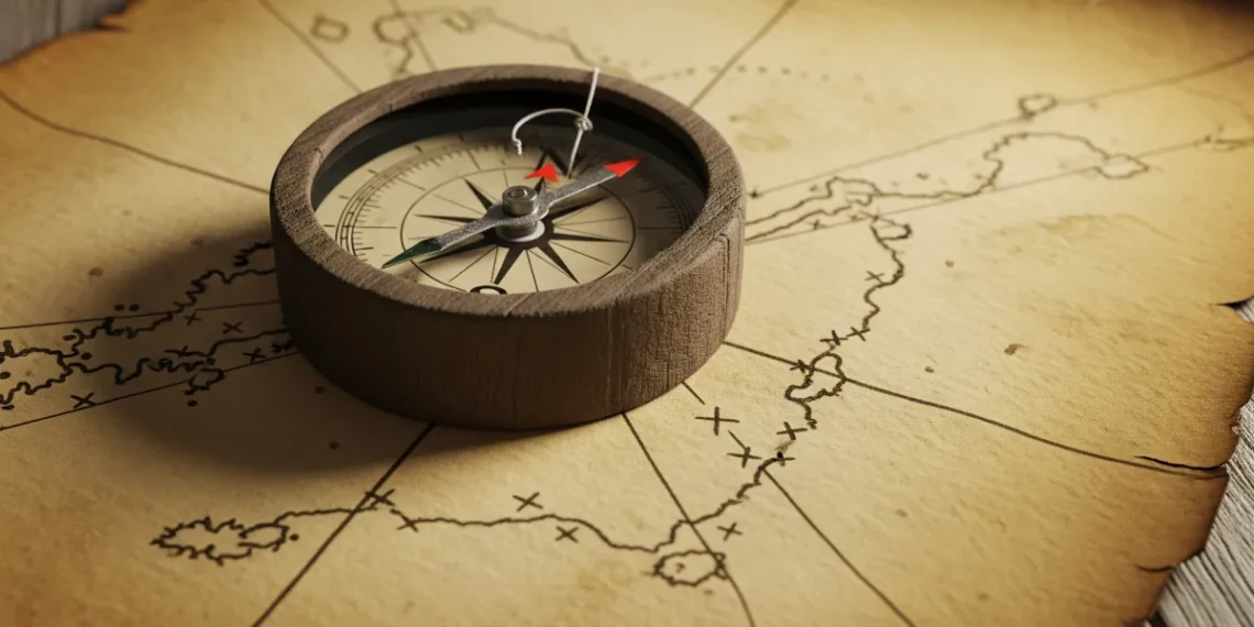 The Compass’s Quiet Betrayal: The History of the Compass, Navigation, and Imperial Routes Lodestone compass on maritime chart. - history of the compass