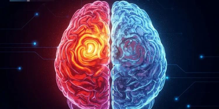 10% Brain Myth: 9 Scientific Reasons That Claim Never Held Up Brain heatmap graphic incorrectly suggesting 10% activity.
