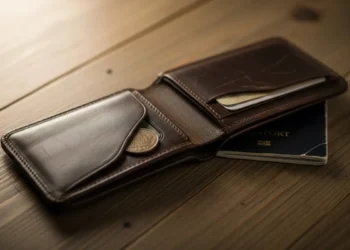 A wallet as ledger: travel, money, identity.