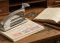 The Stapler’s Silent Coup: The History of the Stapler That Bound Bureaucracies and Secret Resistance Vintage metal stapler on clerk’s desk - history of the stapler