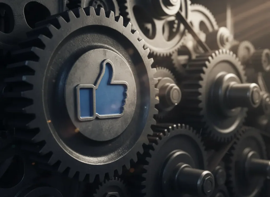 Small button stamped onto a gear.